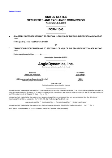 Thumbnail AngioDynamics 10-Q Quarterly Report FY 