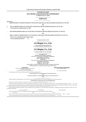 Thumbnail LG Display 20-F Annual Report 