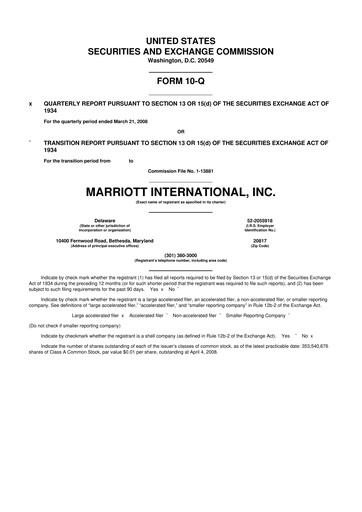 Vorschaubild Marriott International 10-Q Quartalsbericht  