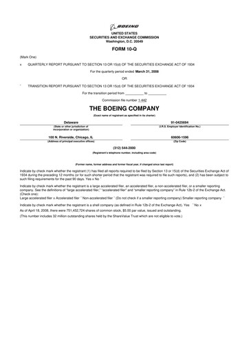 Miniature Boeing 10-Q Rapport trimestriel  