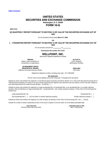 Thumbnail Elevance Health 10-Q Quarterly Report FY 