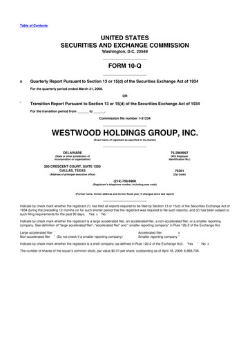 Thumbnail Westwood Holdings Group 10-Q Quarterly Report FY 