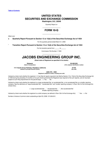 Miniature Jacobs Engineering 10-Q Rapport trimestriel  
