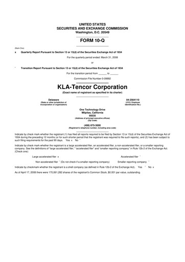 Thumbnail KLA 10-Q Quarterly Report FY 