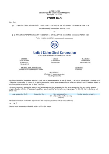 Vorschaubild U.S. Steel
 10-Q Quartalsbericht  