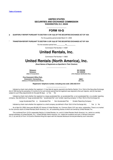 Vorschaubild United Rentals
 10-Q Quartalsbericht  