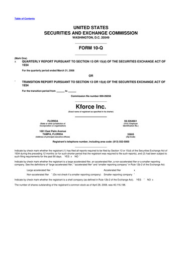 Thumbnail Kforce 10-Q Quarterly Report FY 