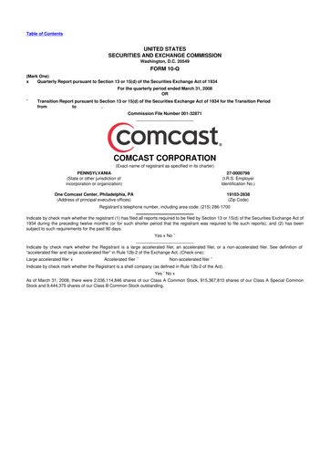 Miniature Comcast 10-Q Rapport trimestriel  