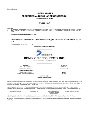 Thumbnail Dominion Energy 10-Q Quarterly Report FY 