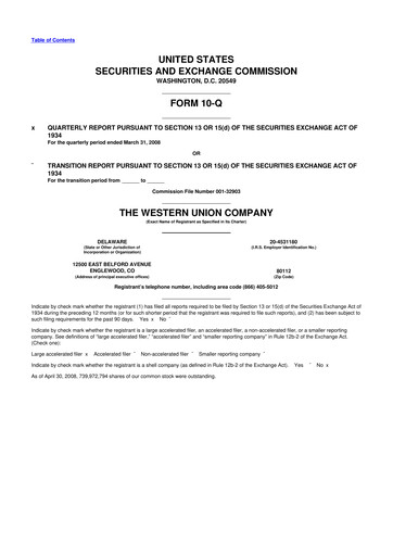 Thumbnail Western Union 10-Q Quarterly Report FY 