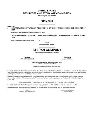Thumbnail Stepan Company
 10-Q Quarterly Report FY 