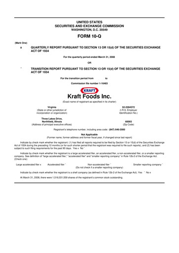 Thumbnail Mondelez International 10-Q Quarterly Report FY 