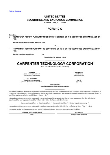 Thumbnail Carpenter Technology 10-Q Quarterly Report FY 