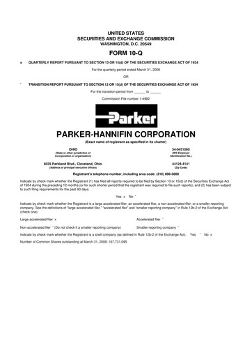 Thumbnail Parker-Hannifin
 10-Q Quarterly Report FY 