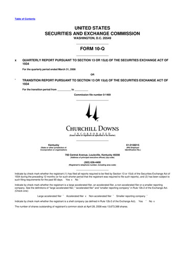 Vorschaubild Churchill Downs 10-Q Quartalsbericht  