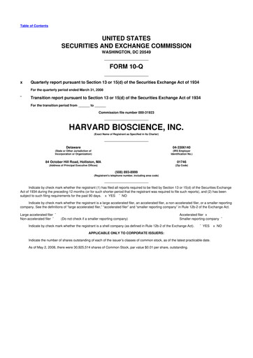 Thumbnail Harvard Bioscience 10-Q Quarterly Report FY 