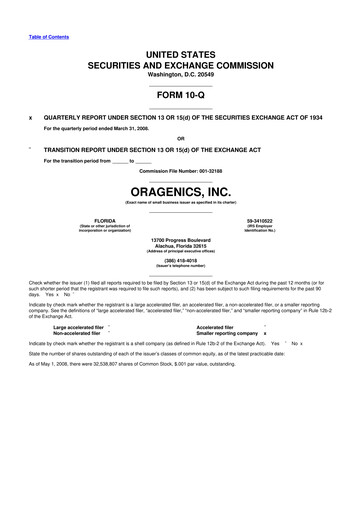 Thumbnail Oragenics 10-Q Quarterly Report FY 