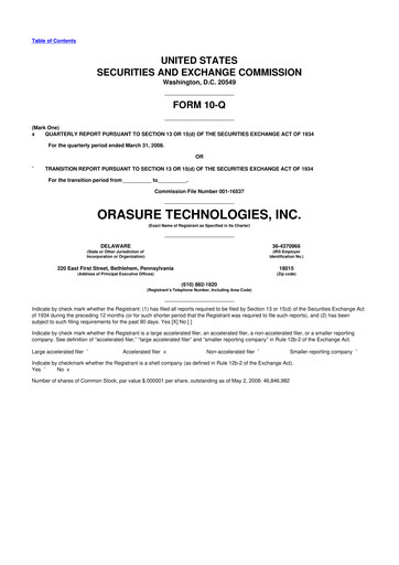 Thumbnail OraSure Technologies 10-Q Quarterly Report FY 