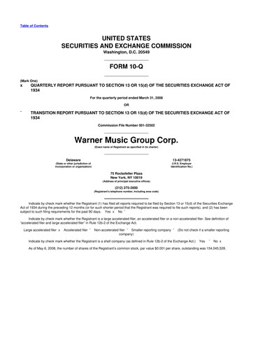 Vorschaubild Warner Music Group
 10-Q Quartalsbericht  
