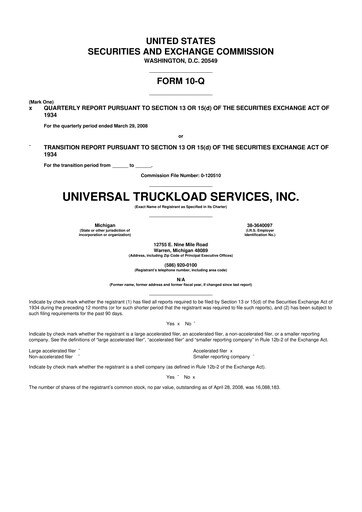 Thumbnail Universal Logistics Holdings 10-Q Quarterly Report FY 
