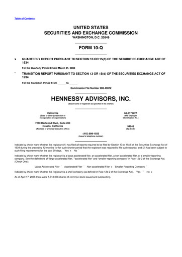 Thumbnail Hennessy Advisors 10-Q Quarterly Report FY 