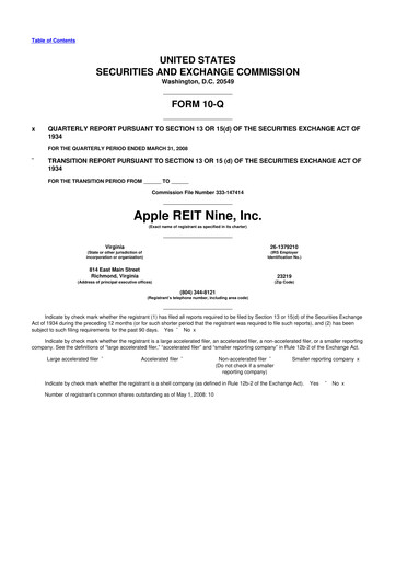 Thumbnail Apple Hospitality REIT
 10-Q Quarterly Report FY 