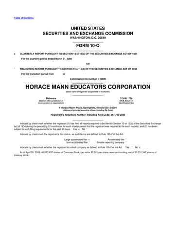 Vorschaubild Horace Mann Educators 10-Q Quartalsbericht  