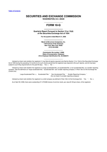 Vorschaubild Marsh & McLennan Companies 10-Q Quartalsbericht  