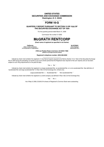 Thumbnail McGrath RentCorp
 10-Q Quarterly Report FY 