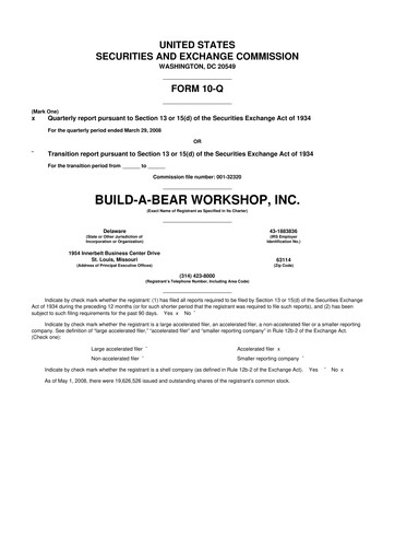 Thumbnail Build-A-Bear Workshop 10-Q Quarterly Report FY 