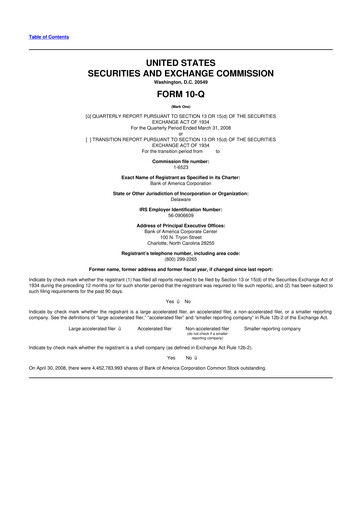 Vorschaubild Bank of America  10-Q Quartalsbericht  