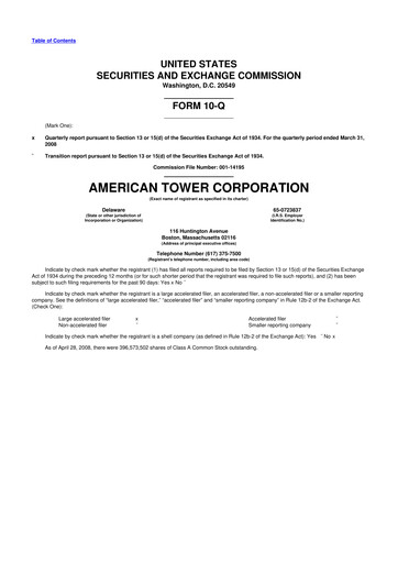 Thumbnail American Tower 10-Q Quarterly Report FY 