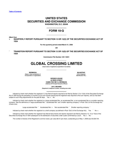 Thumbnail Global Crossing 10-Q Quarterly Report FY 