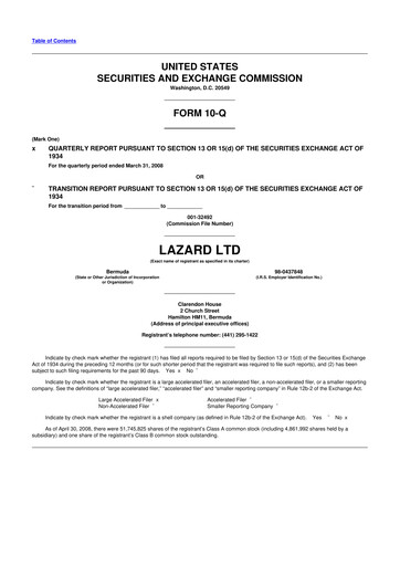 Thumbnail Lazard 10-Q Quarterly Report FY 
