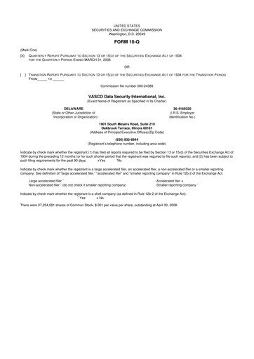 Vorschaubild OneSpan 10-Q Quartalsbericht  