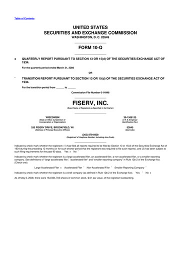 Vorschaubild Fiserv 10-Q Quartalsbericht  