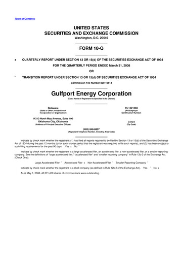 Thumbnail Gulfport Energy 10-Q Quarterly Report FY 