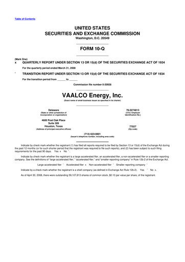 Thumbnail Vaalco Energy
 10-Q Quarterly Report FY 