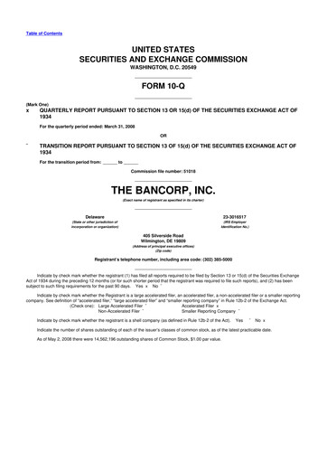 Thumbnail The Bancorp, Inc. 10-Q Quarterly Report FY 