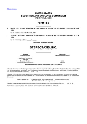 Vorschaubild Stereotaxis 10-Q Quartalsbericht  