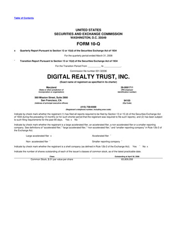 Vorschaubild Digital Realty 10-Q Quartalsbericht  