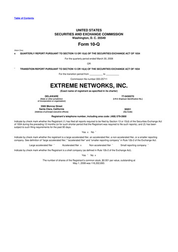 Thumbnail Extreme Networks
 10-Q Quarterly Report FY 