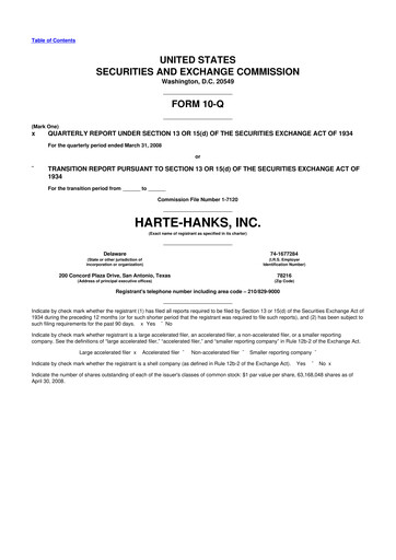 Miniature Harte Hanks 10-Q Rapport trimestriel  