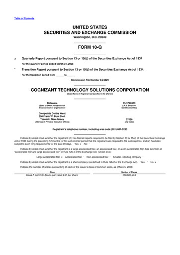 Vorschaubild Cognizant Technology Solutions  10-Q Quartalsbericht  