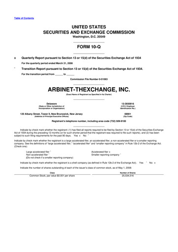 Thumbnail Arbinet 10-Q Quarterly Report FY 