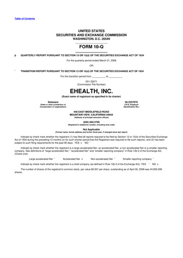 Thumbnail eHealth 10-Q Quarterly Report FY 