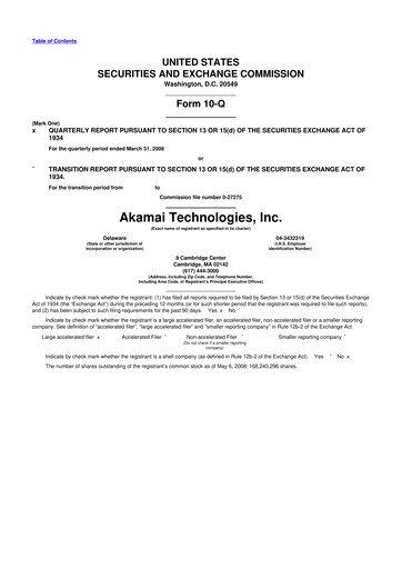 Thumbnail Akamai
 10-Q Quarterly Report FY 