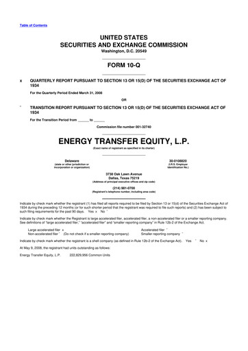 Thumbnail Energy Transfer LP
 10-Q Quarterly Report FY 