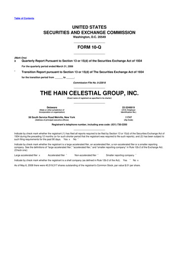 Thumbnail Hain Celestial 10-Q Quarterly Report FY 