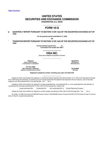 Vorschaubild Visa 10-Q Quartalsbericht  